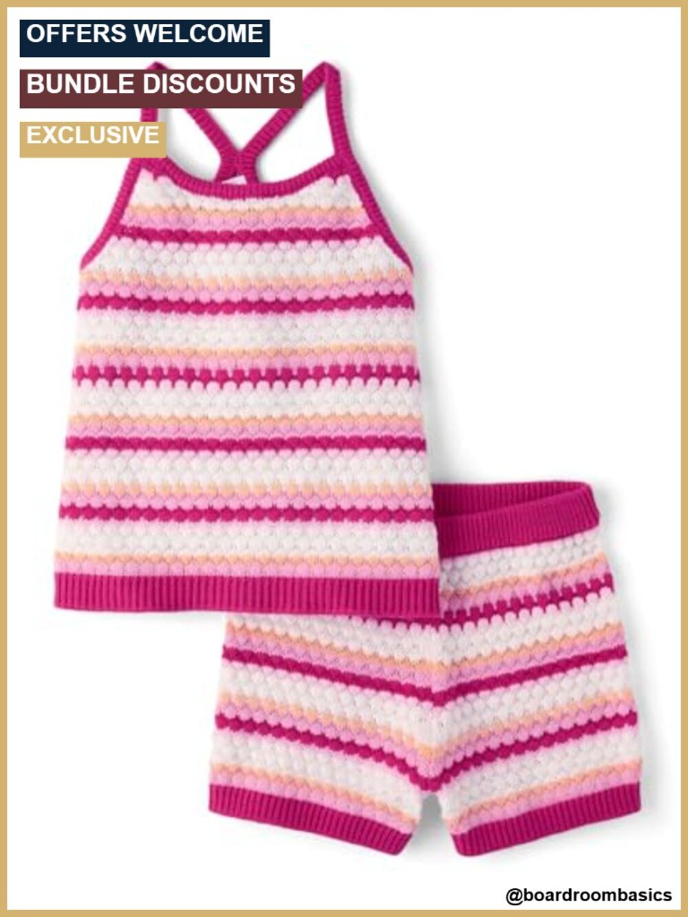 Girls 2-Piece Tank Top and Shorts Set Sleeveless Cotton Blend Outfit